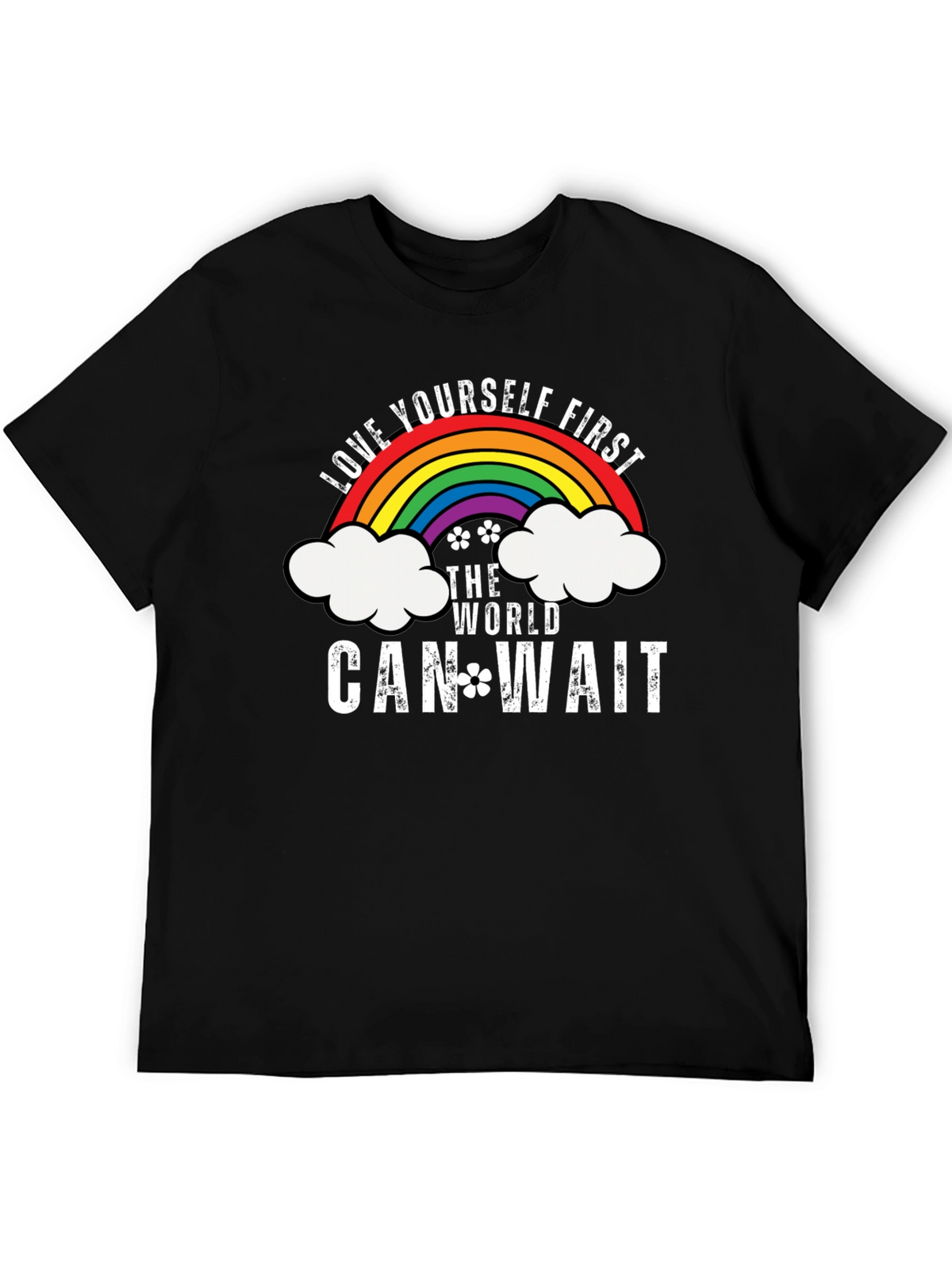 Love Yourself First Graphic Tee - Rainbow Design