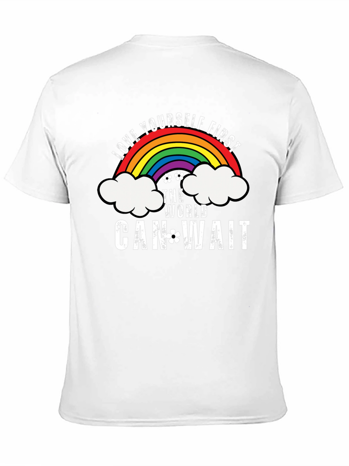 Love Yourself First Graphic Tee - Rainbow Design