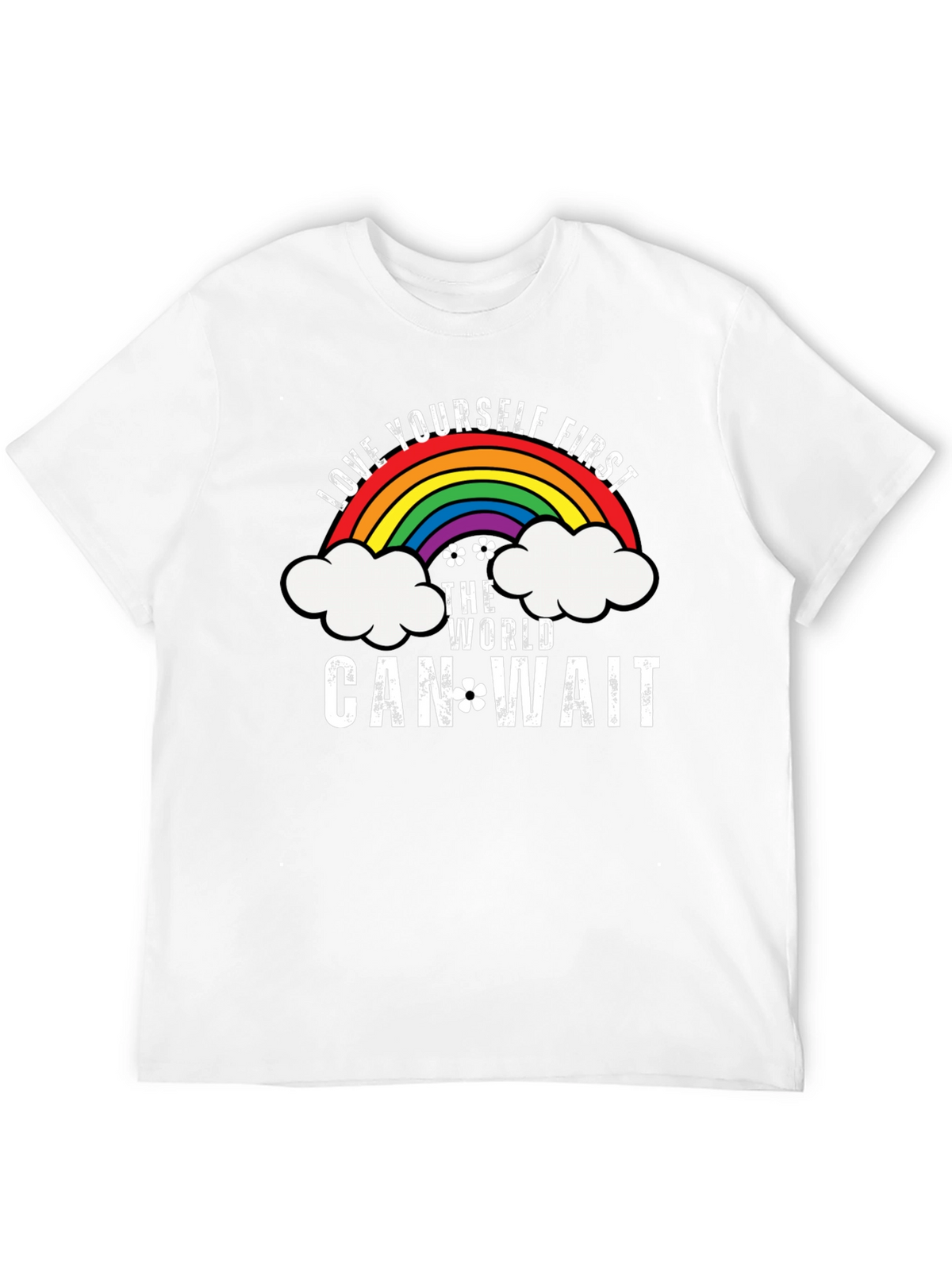 Love Yourself First Graphic Tee - Rainbow Design