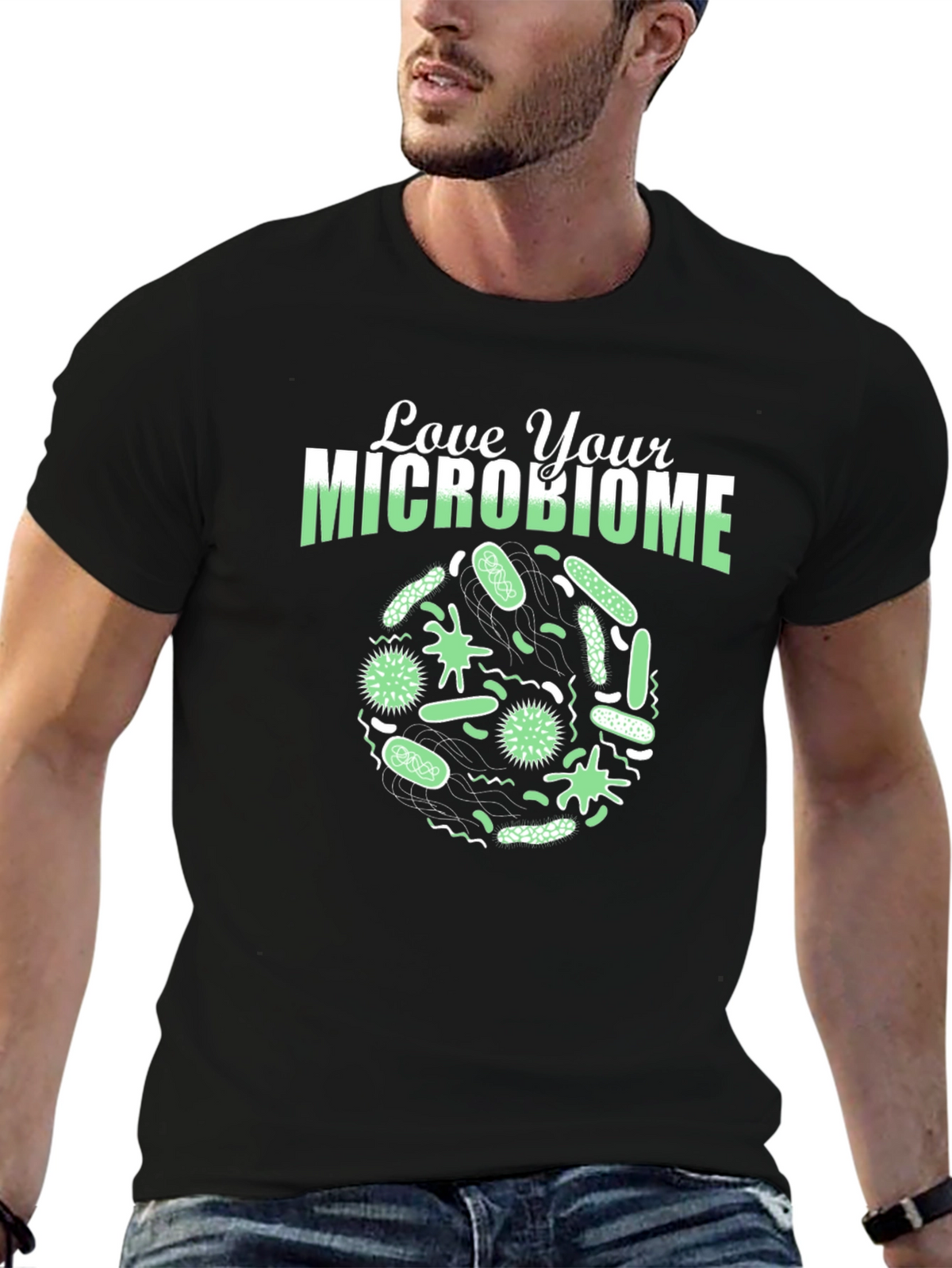 Love Your Microbiome T-Shirt - Black Cotton