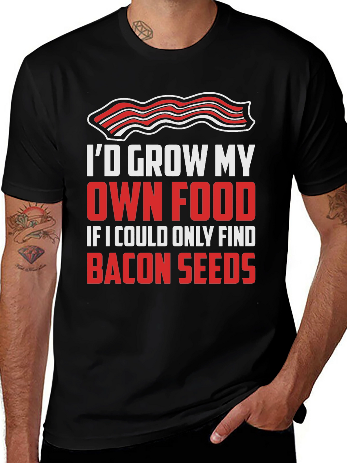 Bacon Seeds Graphic Tee - Foodie Humor T-Shirt