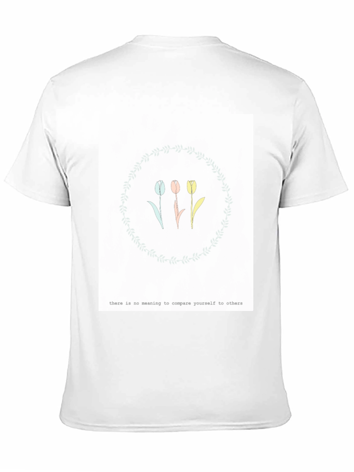 Tulip Wreath Graphic Tee - Motivational Slogan