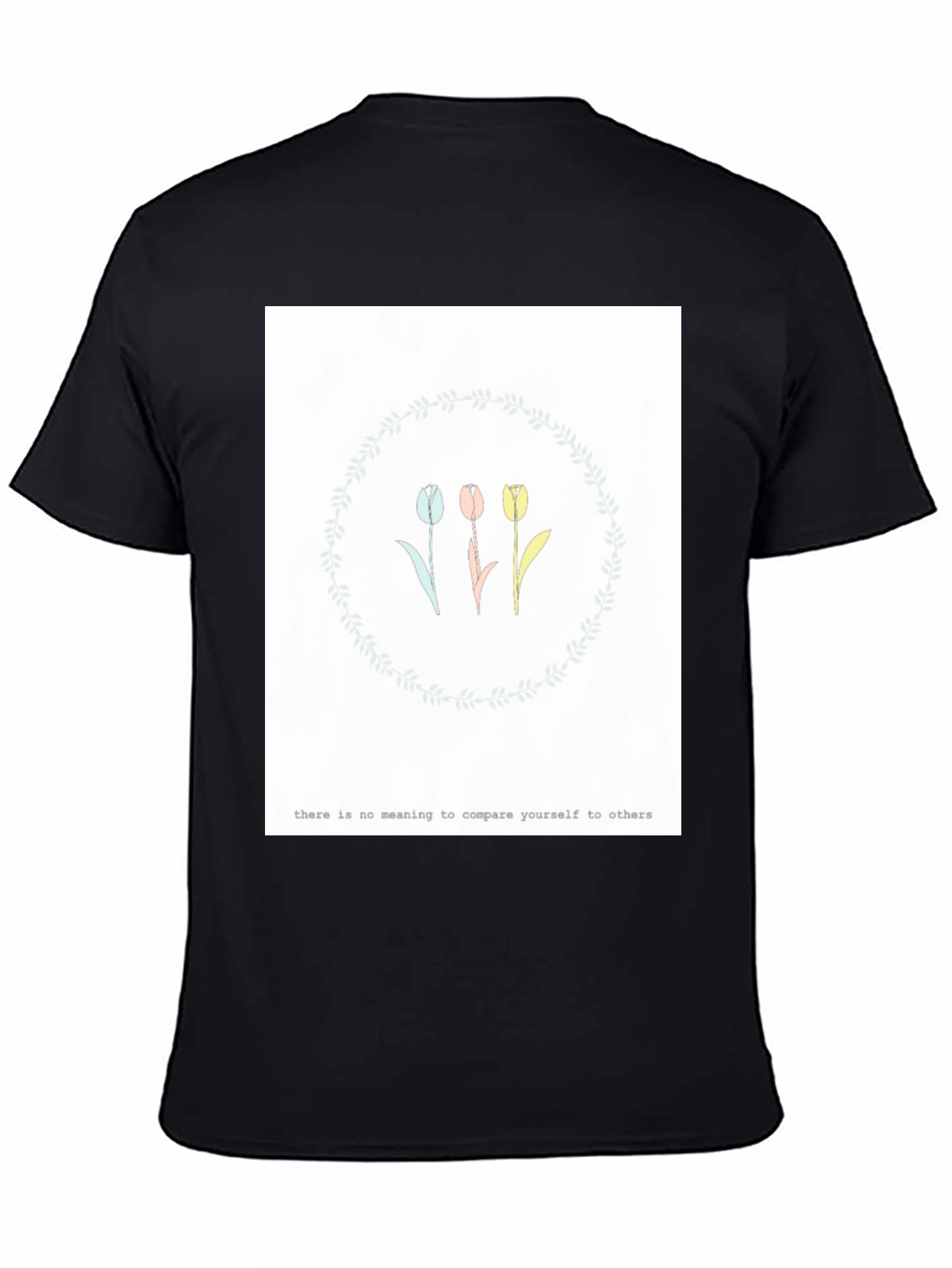 Tulip Wreath Graphic Tee - Motivational Slogan