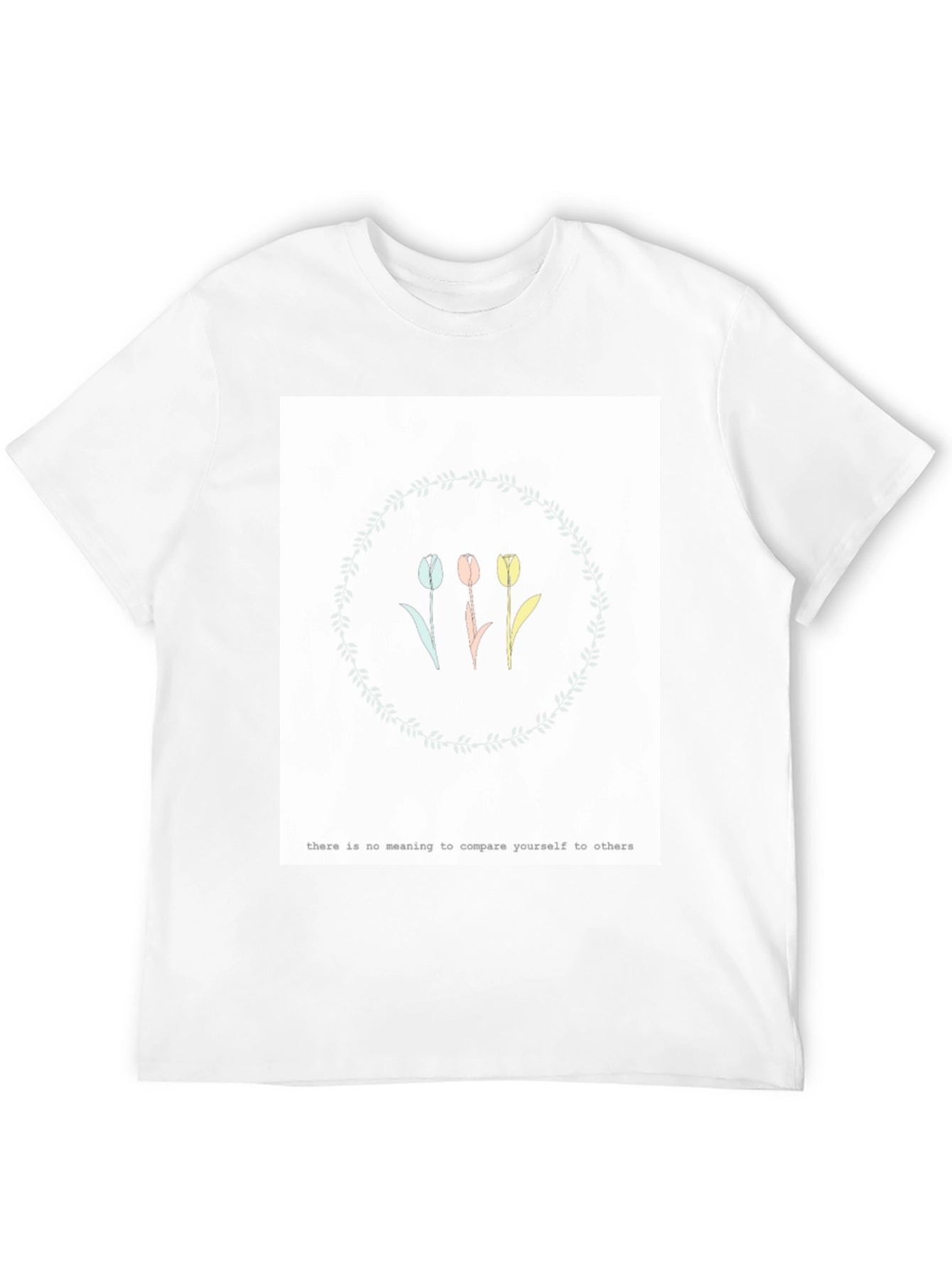 Tulip Wreath Graphic Tee - Motivational Slogan