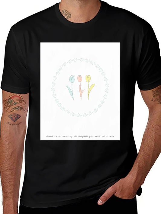Tulip Wreath Graphic Tee - Motivational Slogan