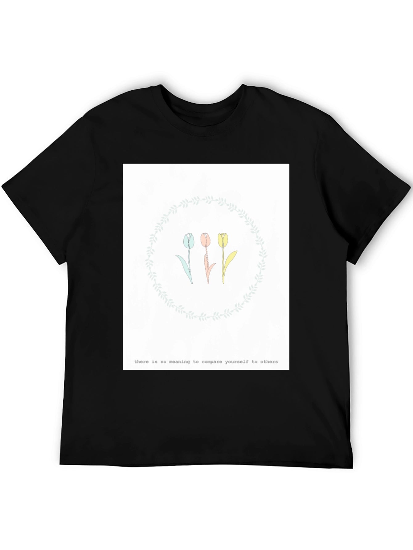 Tulip Wreath Graphic Tee - Motivational Slogan
