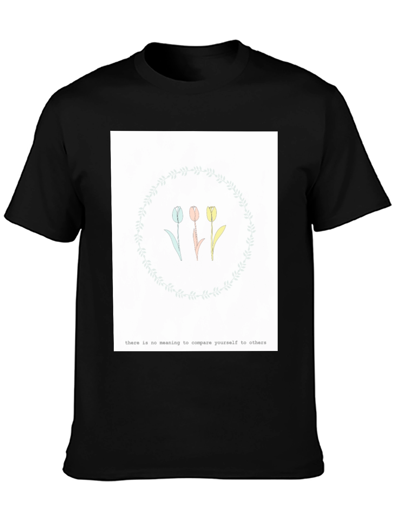 Tulip Wreath Graphic Tee - Motivational Slogan