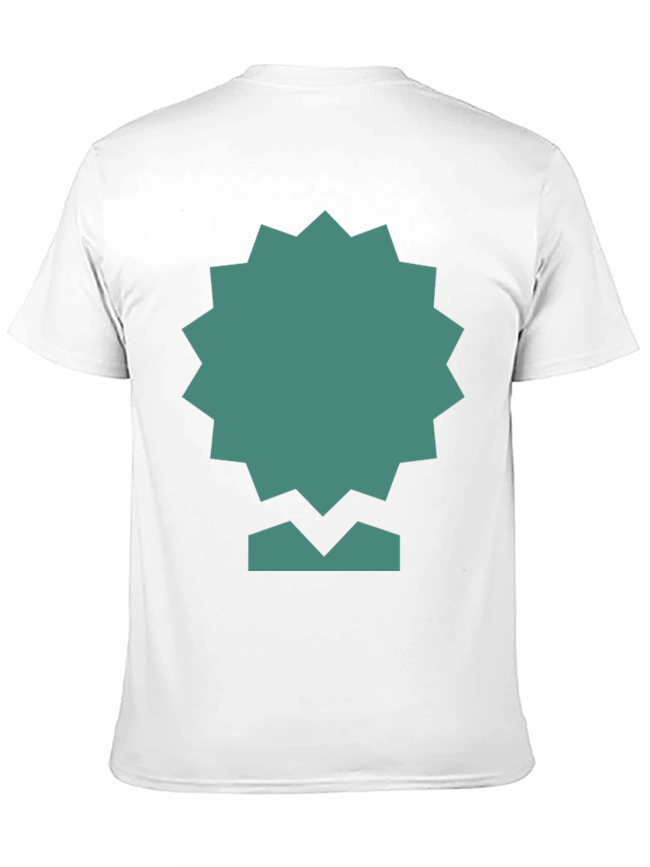 Geometric Teal Graphic Print Black Tee