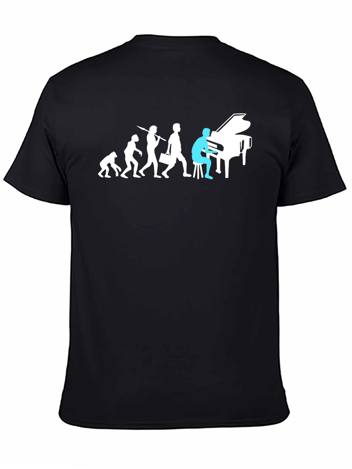 Evolution of Man Piano Player Graphic Tee