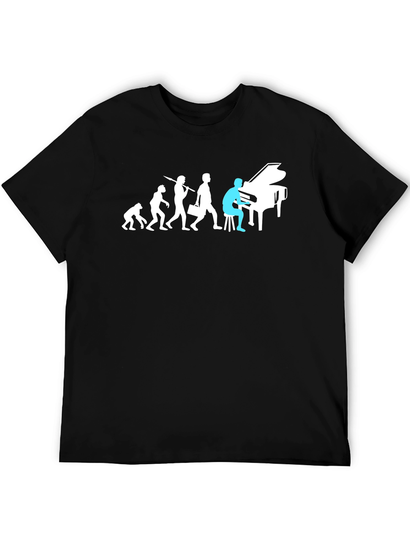 Evolution of Man Piano Player Graphic Tee