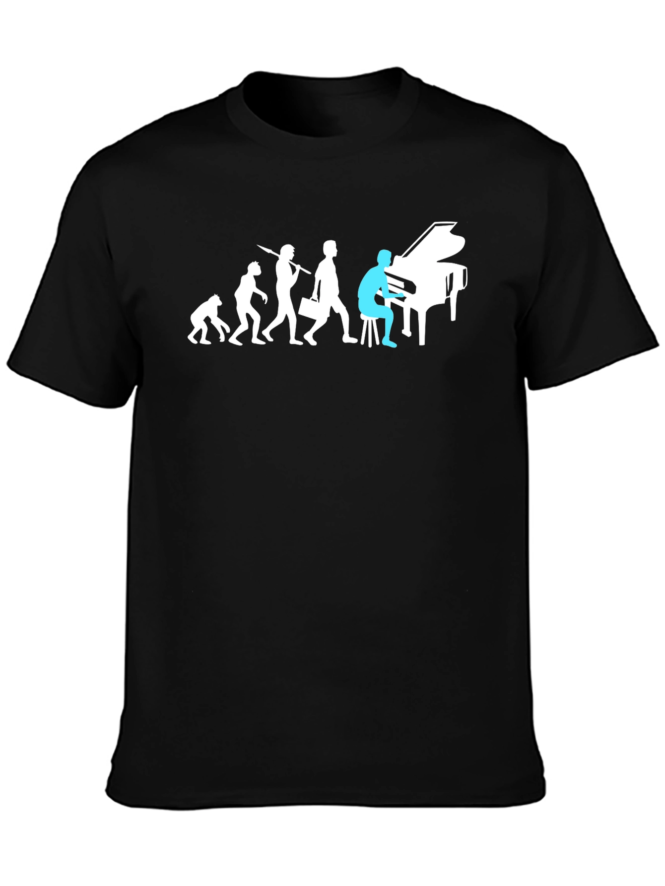 Evolution of Man Piano Player Graphic Tee