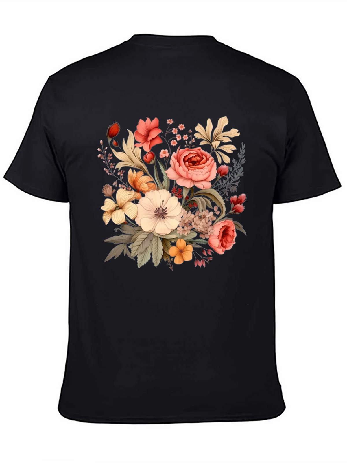 Floral T-Shirt - Black Graphic Tee