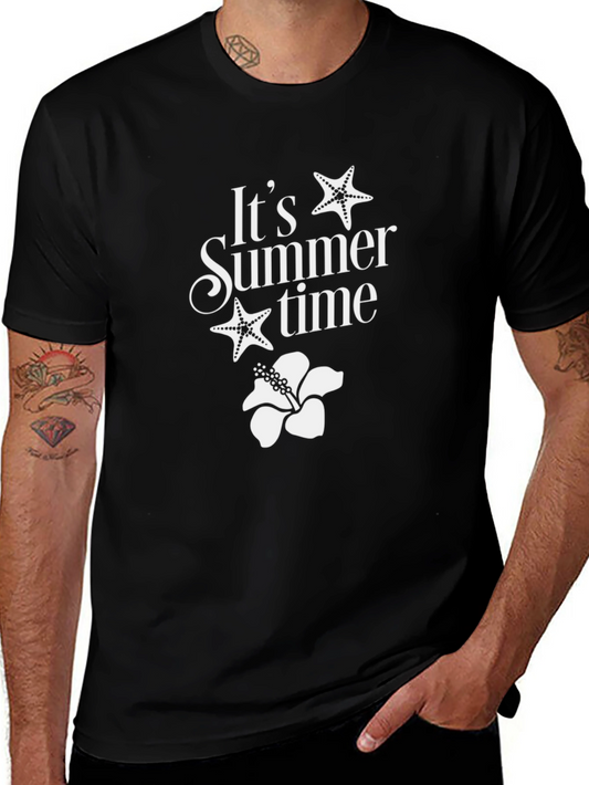 Summer Time Graphic Tee - Black Cotton T-Shirt