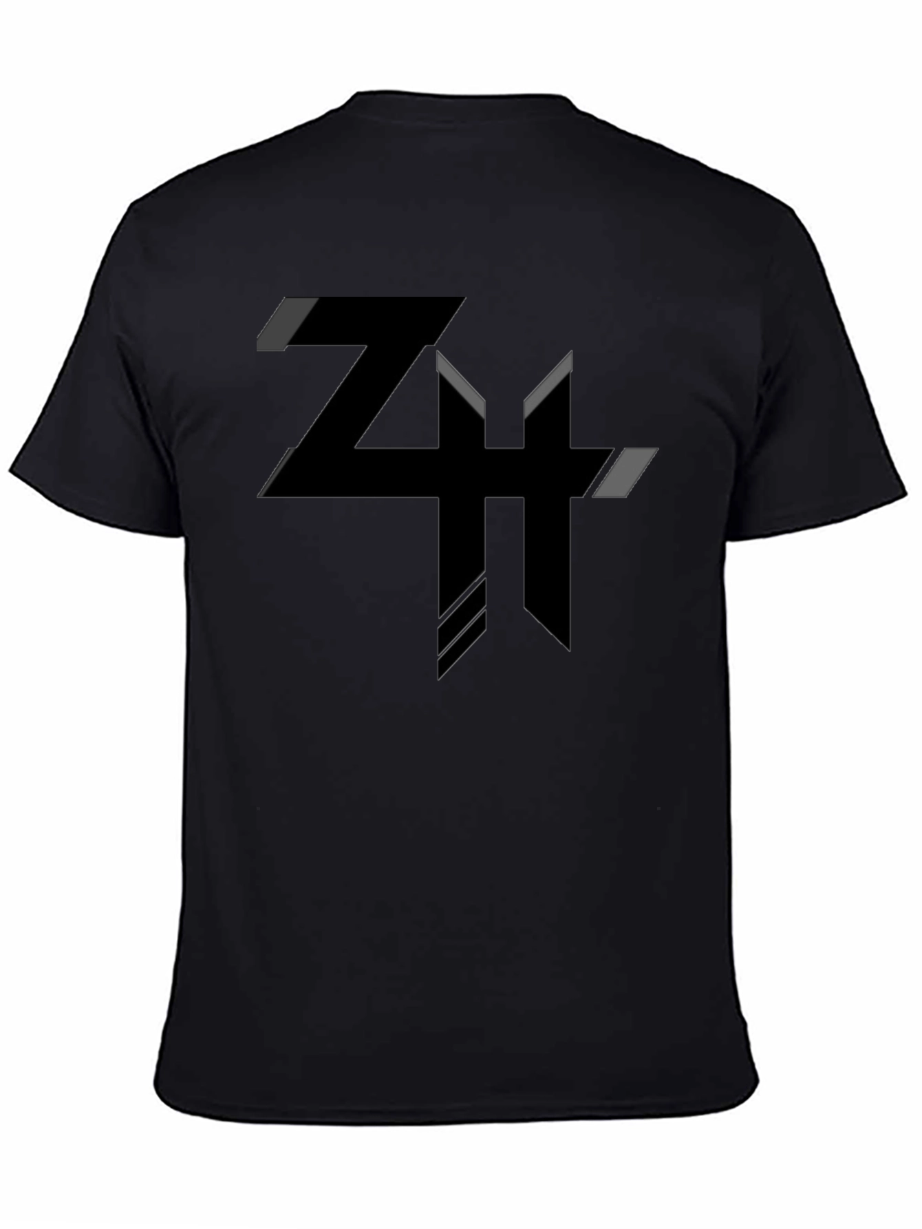 Modern Geometric Graphic Tee - Black