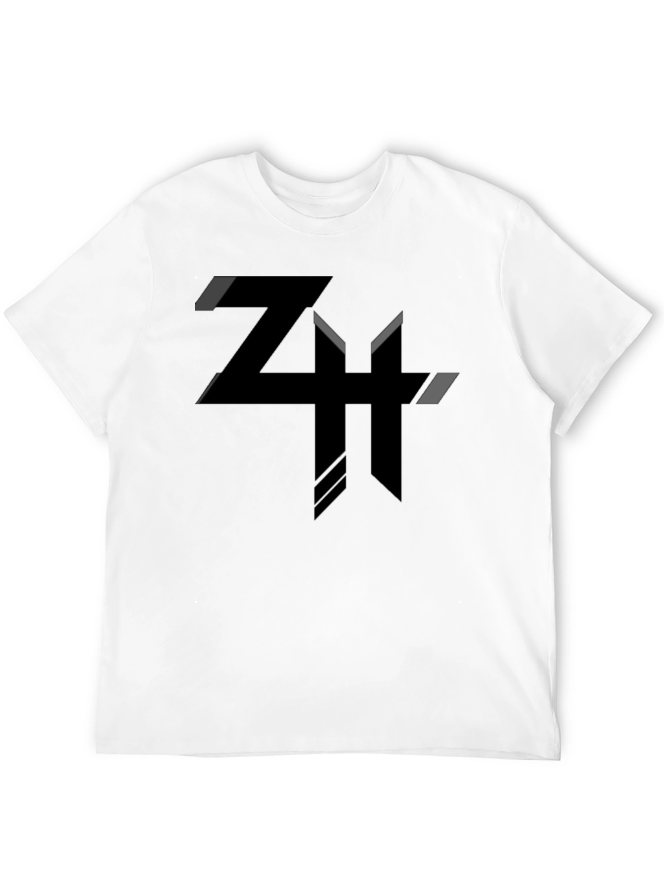 Modern Geometric Graphic Tee - Black