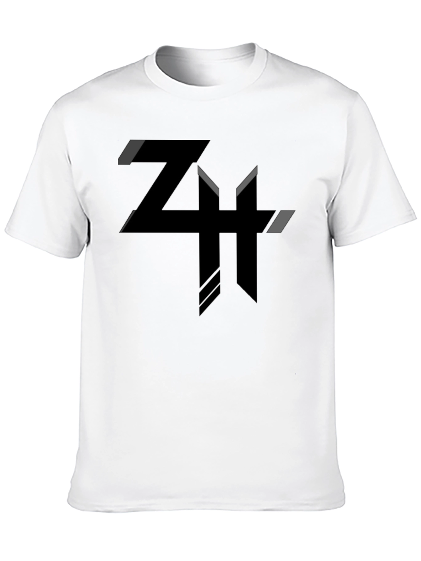 Modern Geometric Graphic Tee - Black