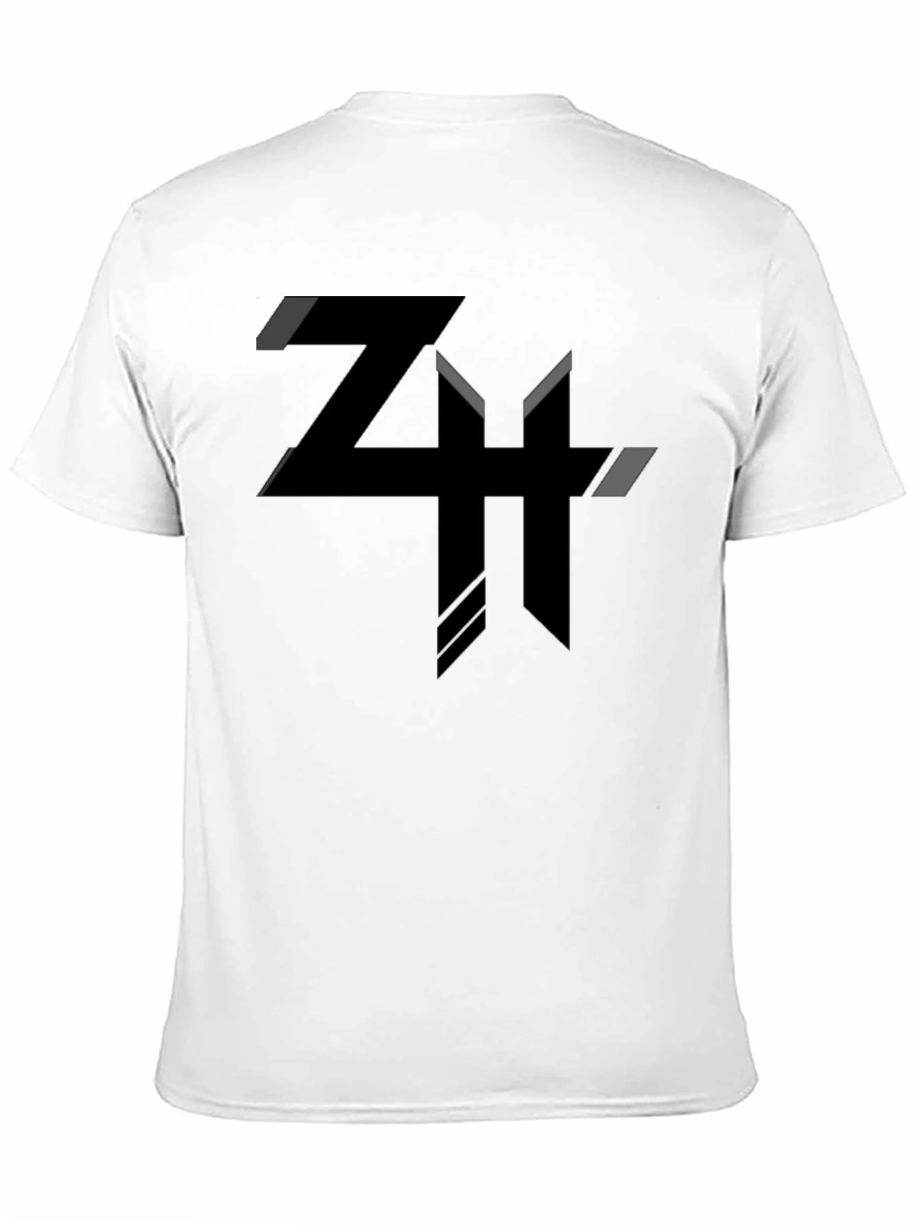 Modern Geometric Graphic Tee - Black