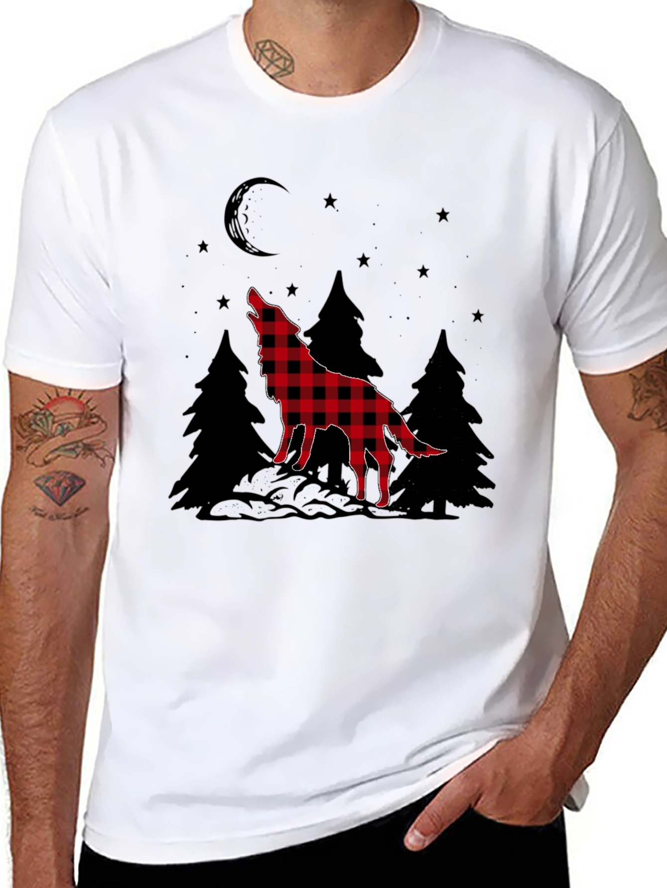 Buffalo Plaid Wolf Graphic Tee