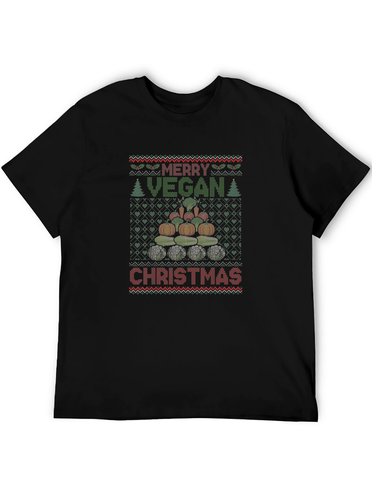 Merry Vegan Christmas Graphic T-Shirt