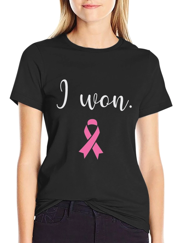 I Won Breast Cancer Awareness Black T-Shirt