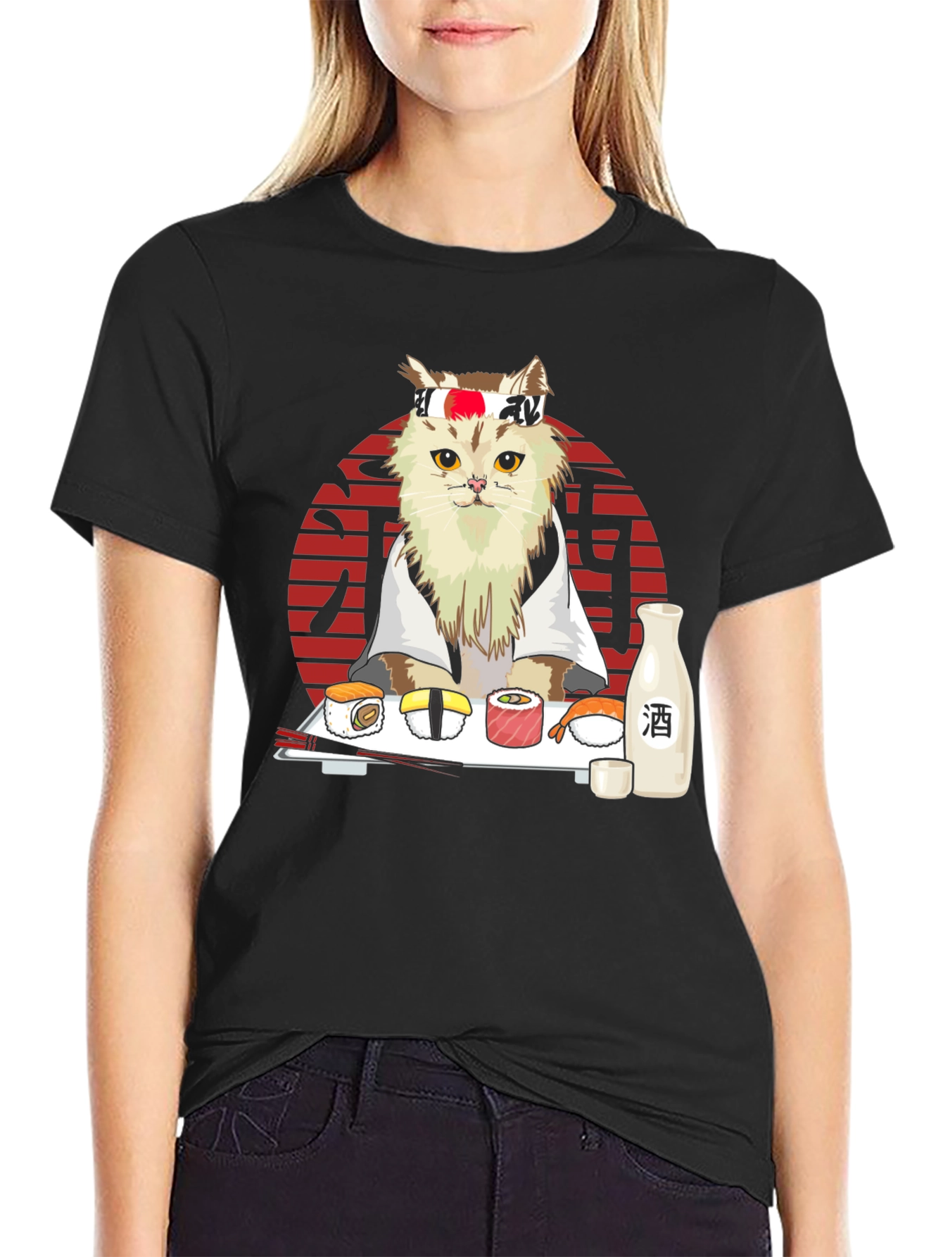 Sushi Cat T-Shirt - Japanese Style