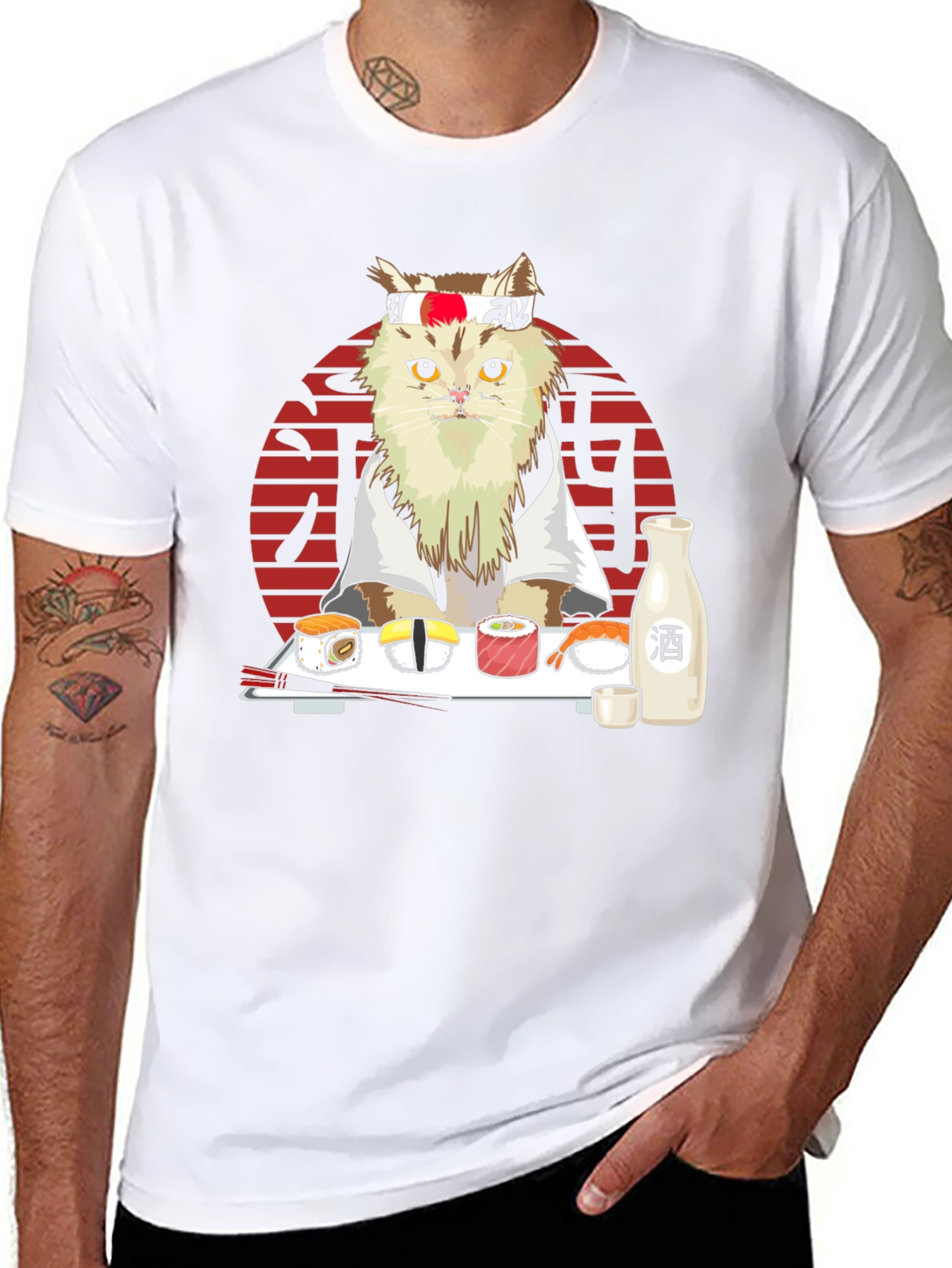 Sushi Cat T-Shirt - Japanese Style