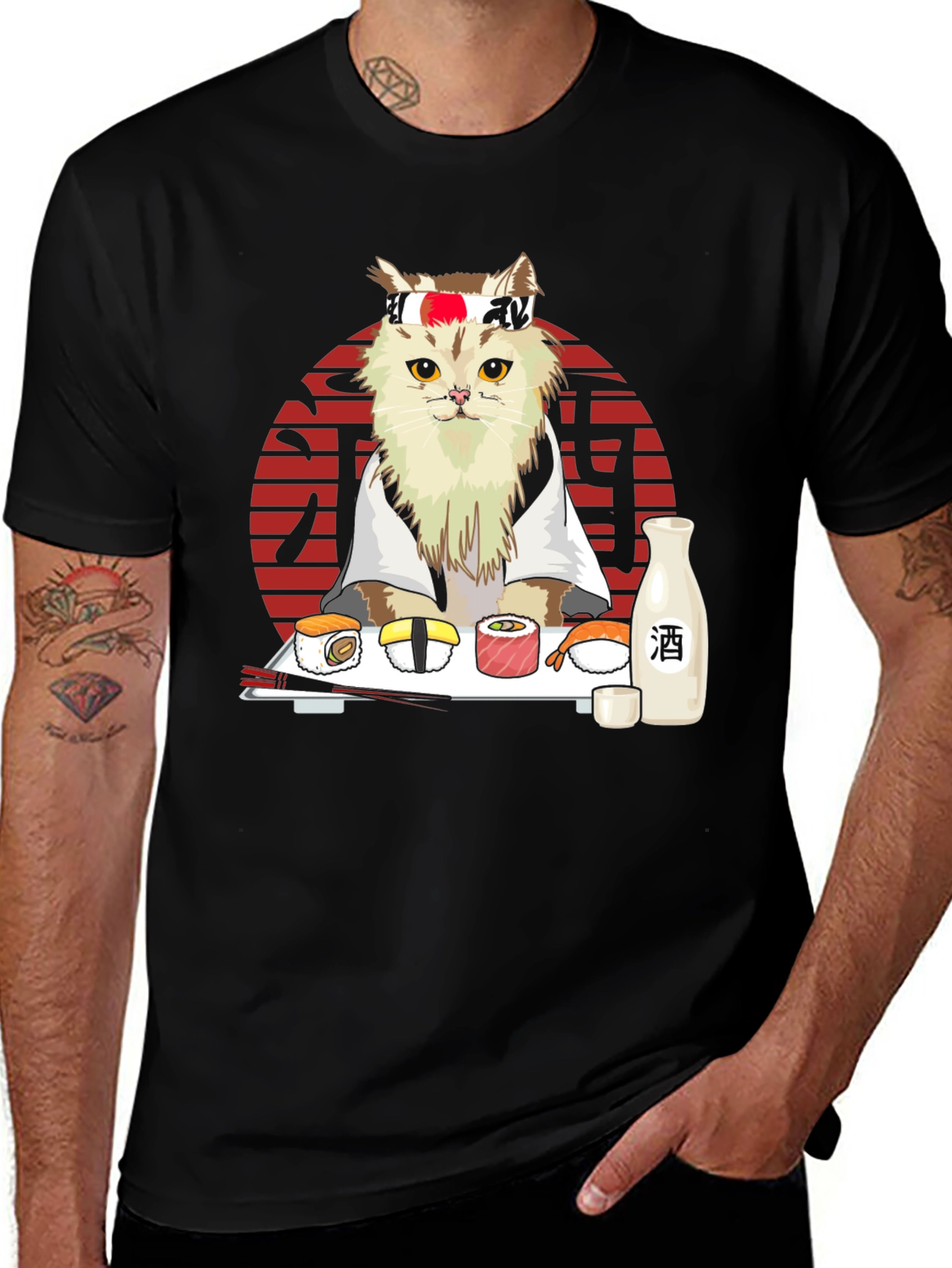 Sushi Cat T-Shirt - Japanese Style