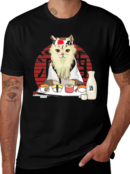 Sushi Cat T-Shirt - Japanese Style