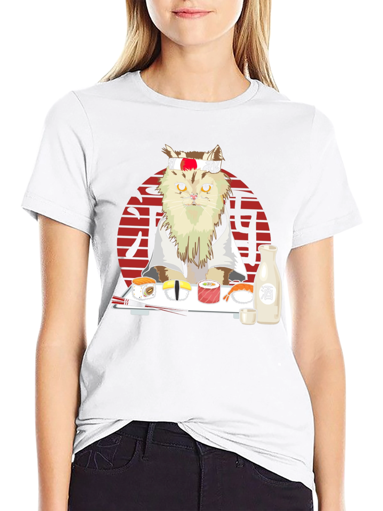 Sushi Cat T-Shirt - Japanese Style