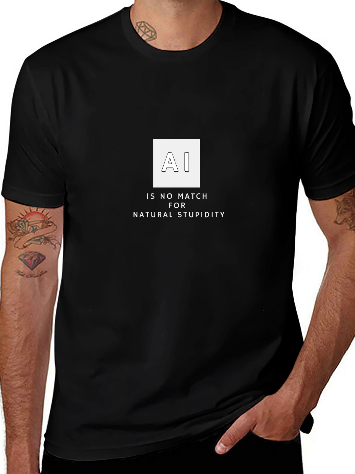 AI vs. Natural Stupidity Graphic T-Shirt