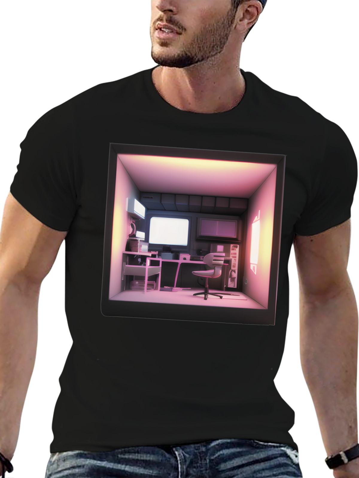 Retro Computer Room T-Shirt - Gamer Aesthetic