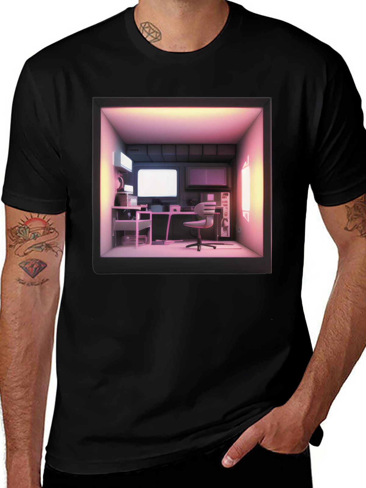 Retro Computer Room T-Shirt - Gamer Aesthetic