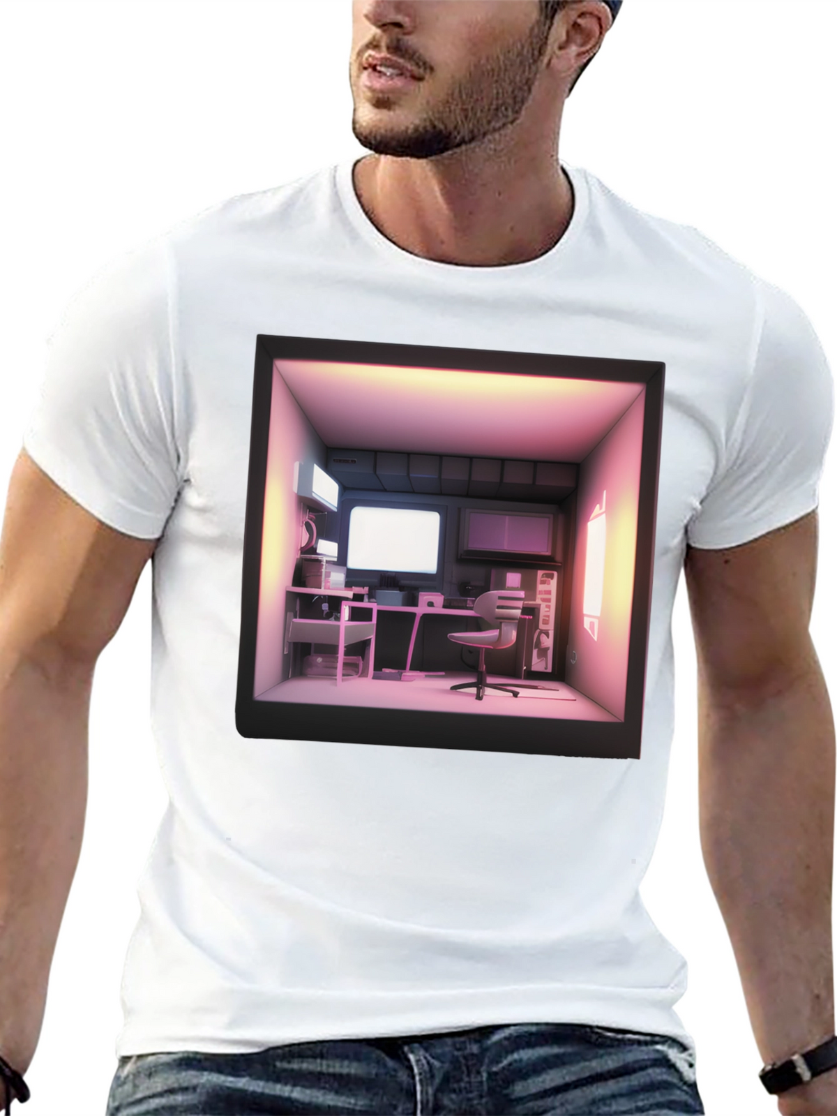 Retro Computer Room T-Shirt - Gamer Aesthetic