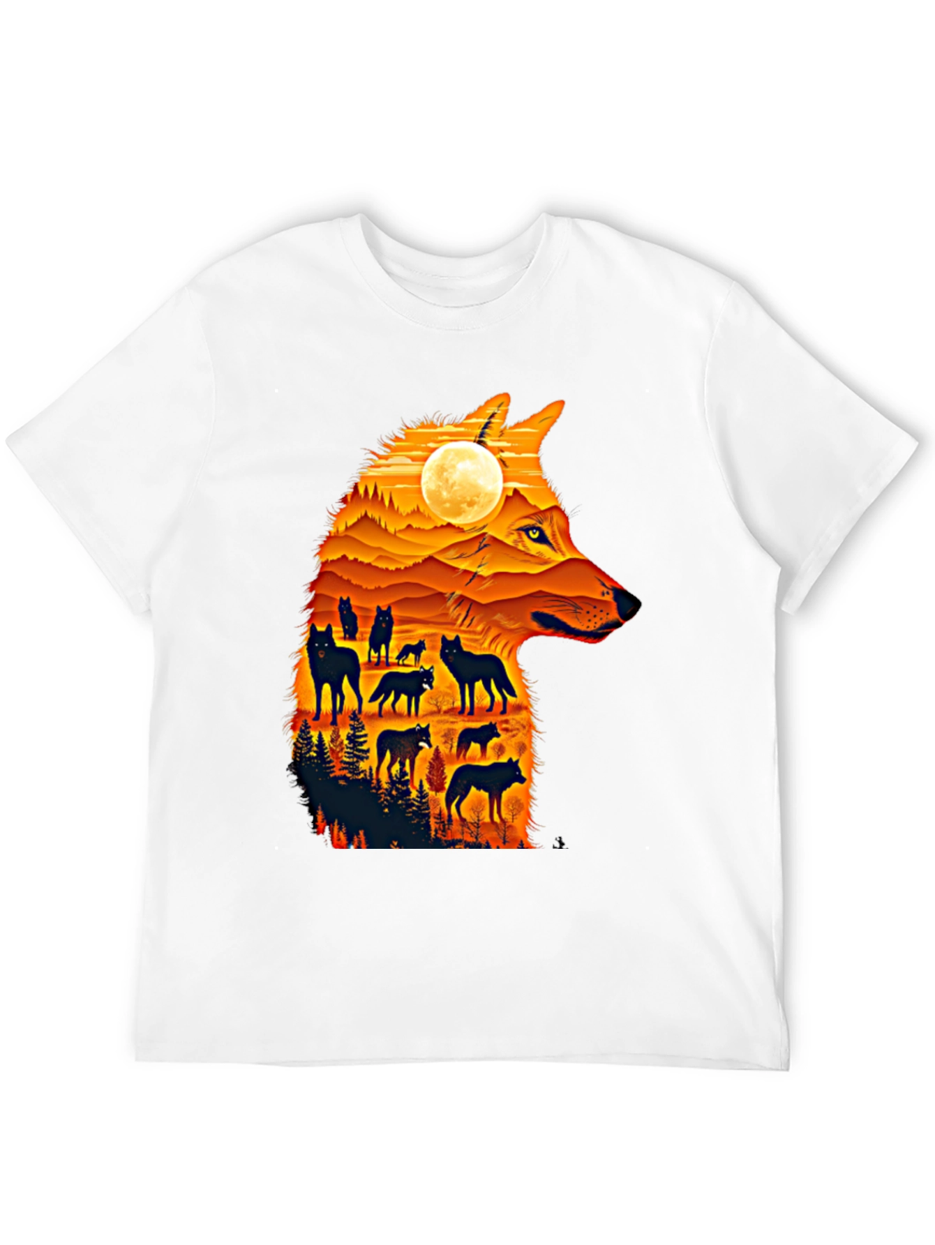 Wolf Pack Silhouette Graphic Tee - Nature Inspired Style