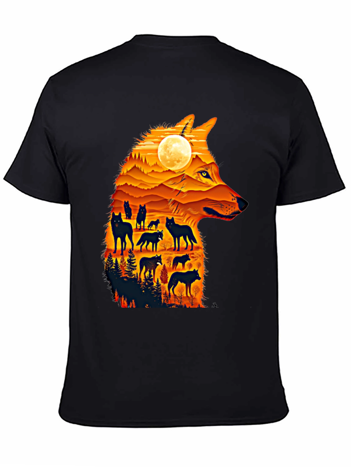 Wolf Pack Silhouette Graphic Tee - Nature Inspired Style