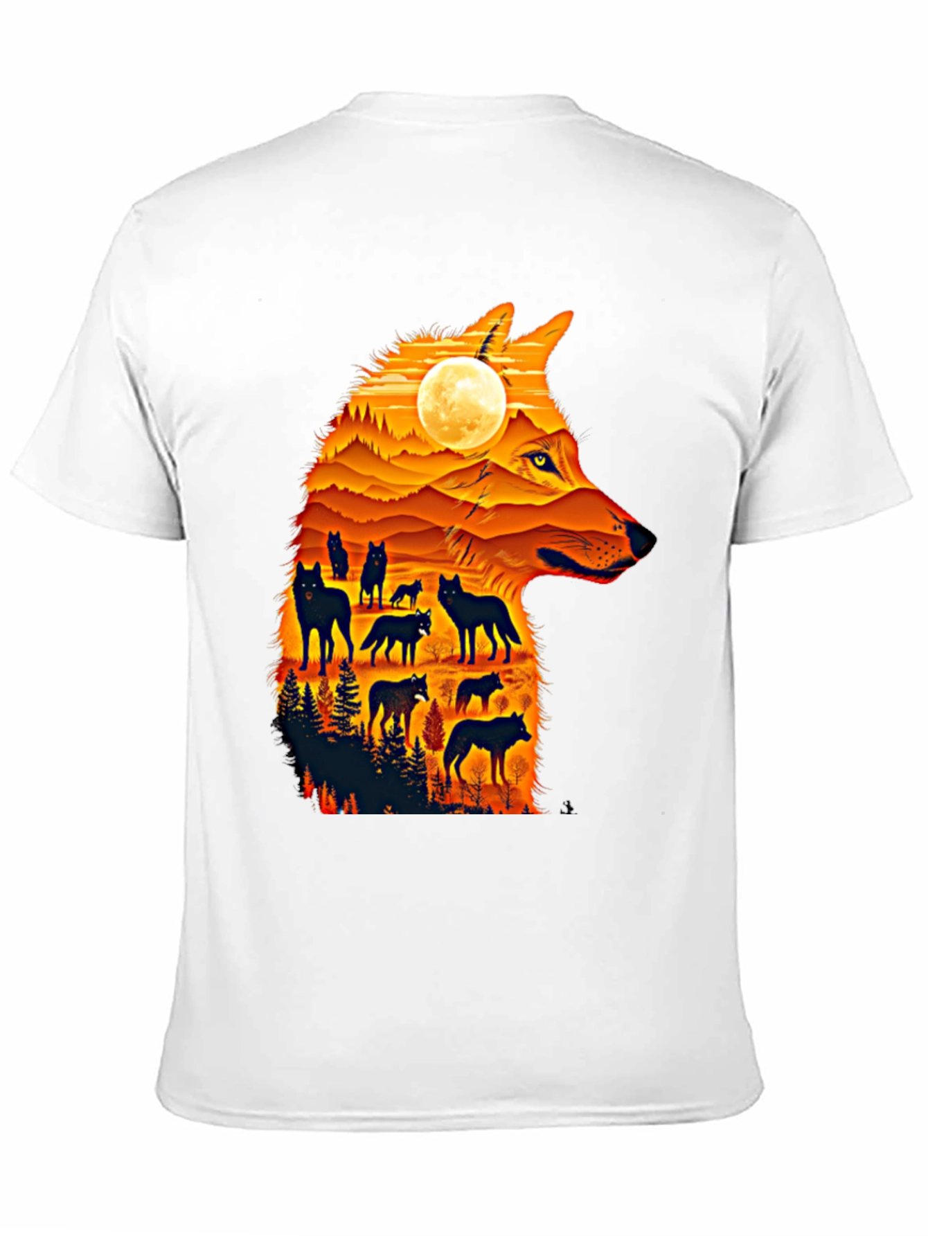 Wolf Pack Silhouette Graphic Tee - Nature Inspired Style
