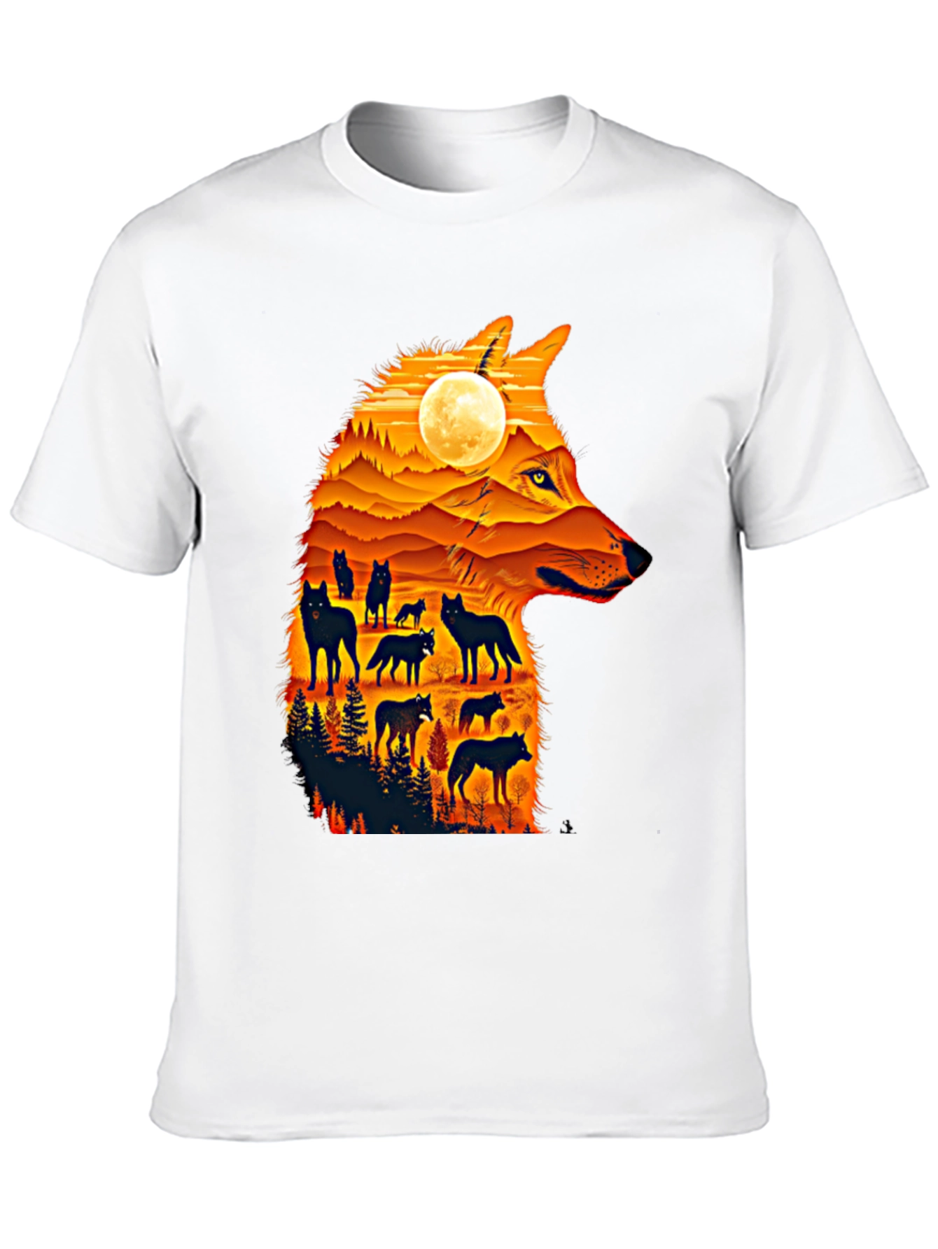 Wolf Pack Silhouette Graphic Tee - Nature Inspired Style