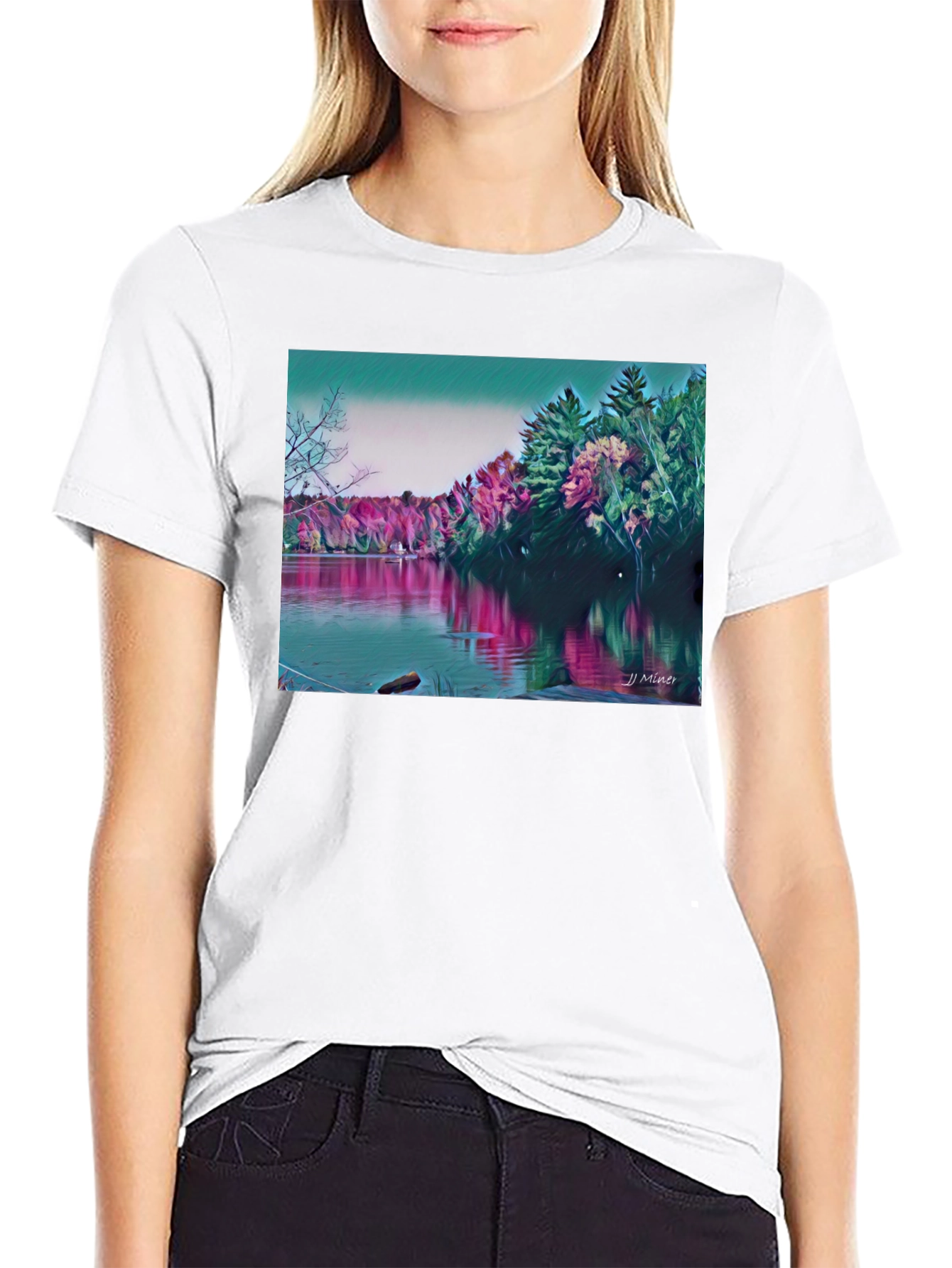 Scenic Lake Artwork T-Shirt