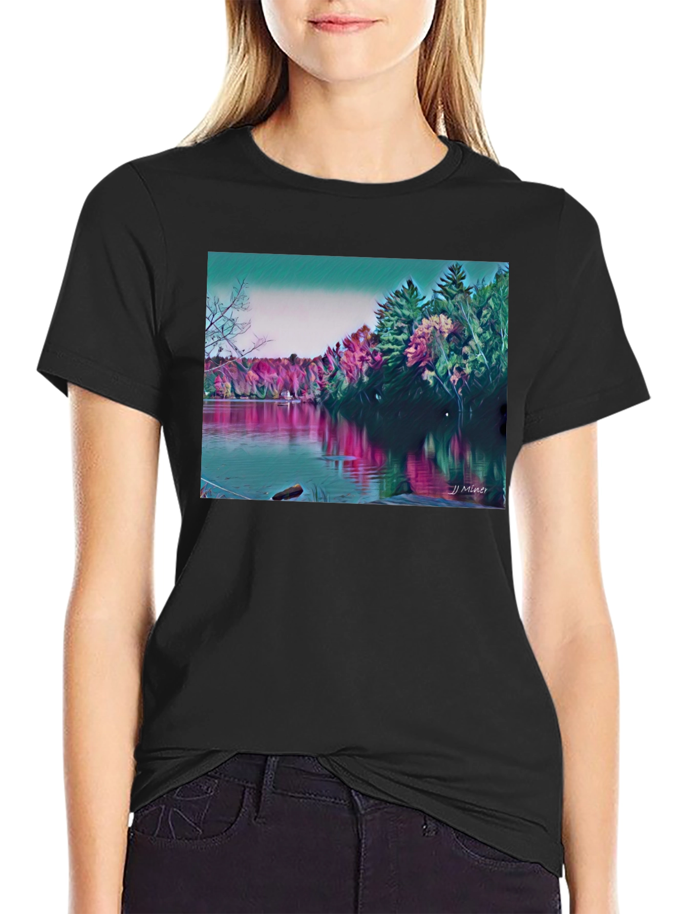 Scenic Lake Artwork T-Shirt
