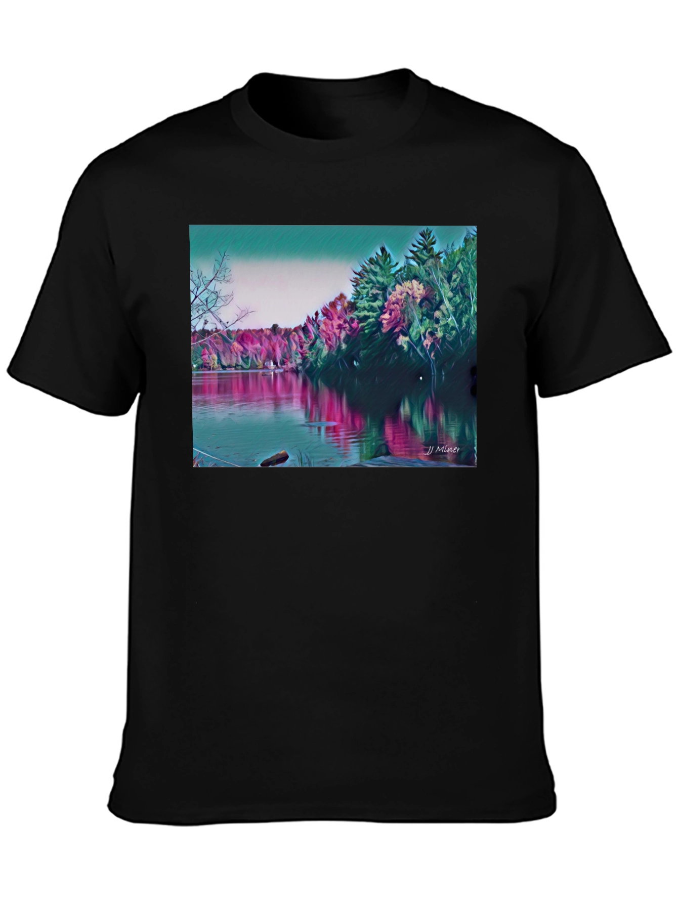 Scenic Lake Artwork T-Shirt
