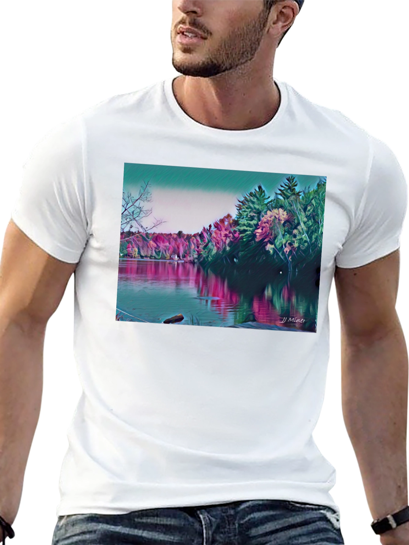 Scenic Lake Artwork T-Shirt
