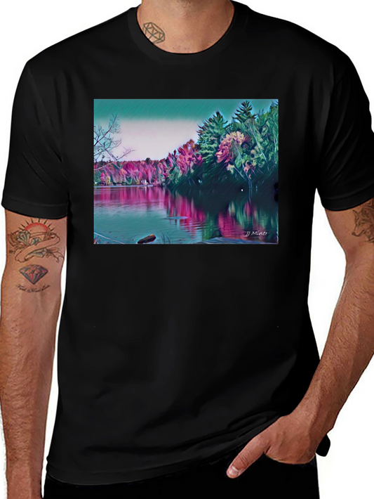 Scenic Lake Artwork T-Shirt