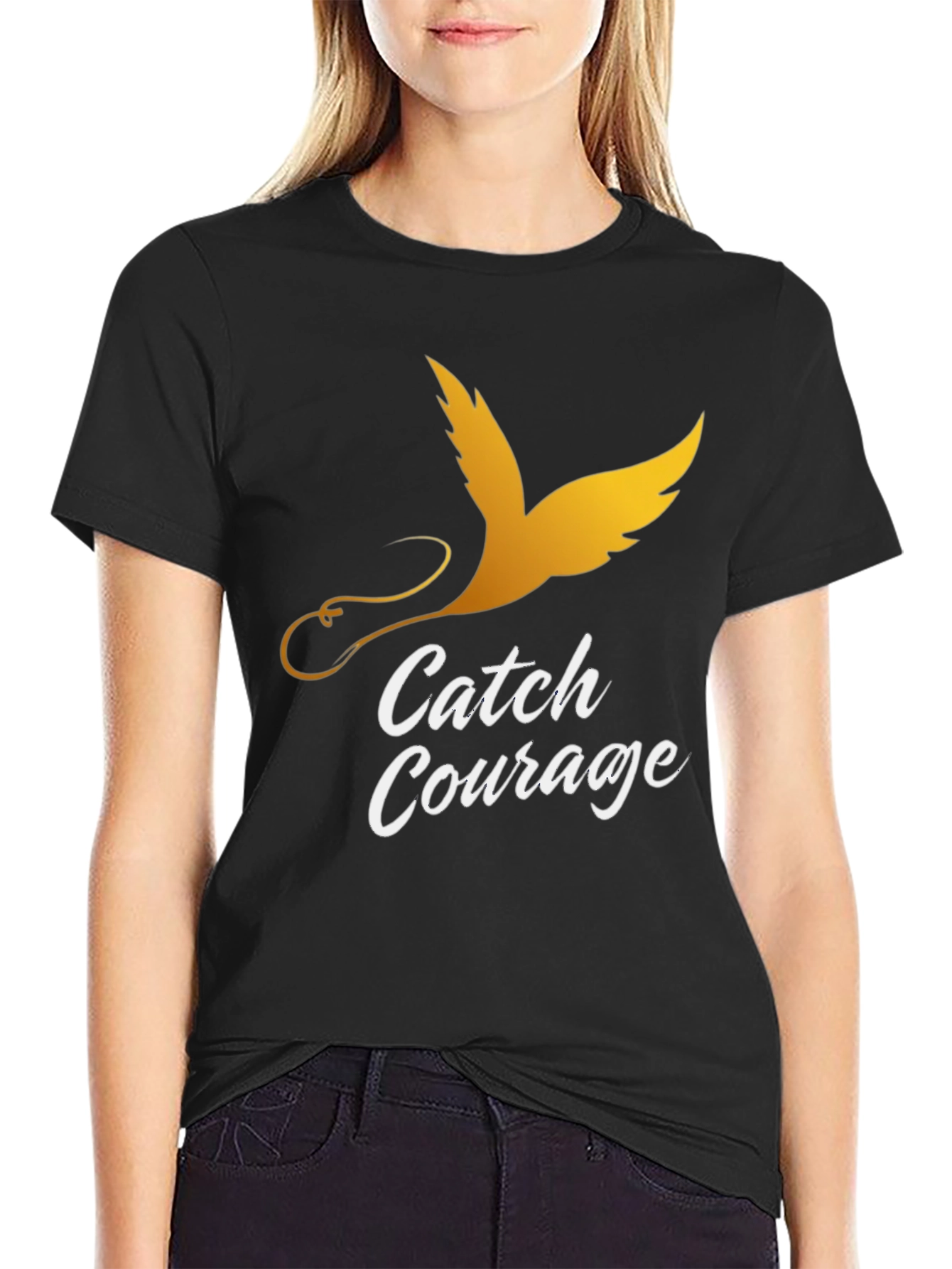 Catch Courage Graphic Tee - Gold Bird