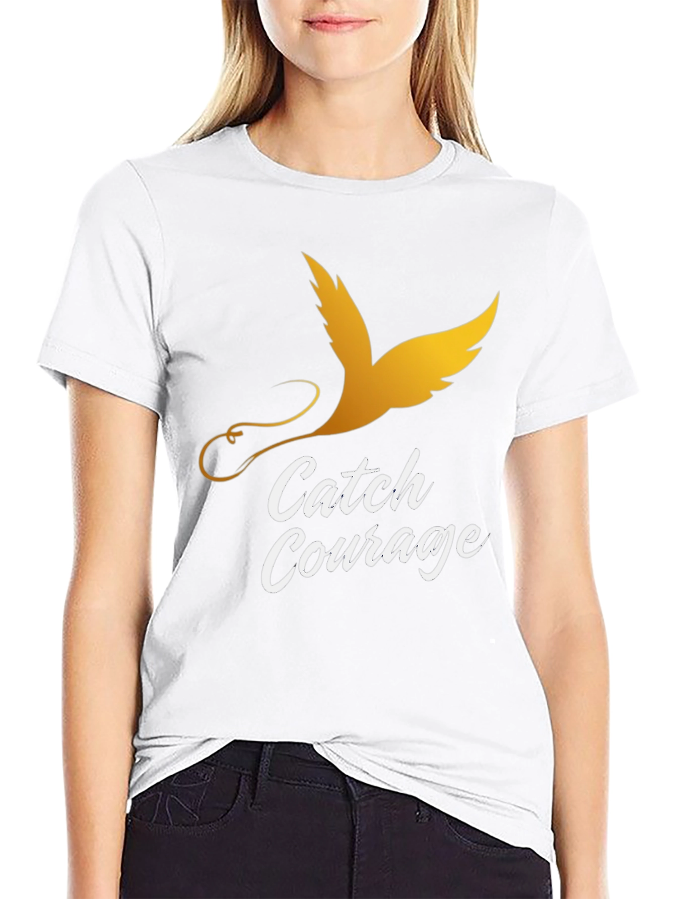 Catch Courage Graphic Tee - Gold Bird