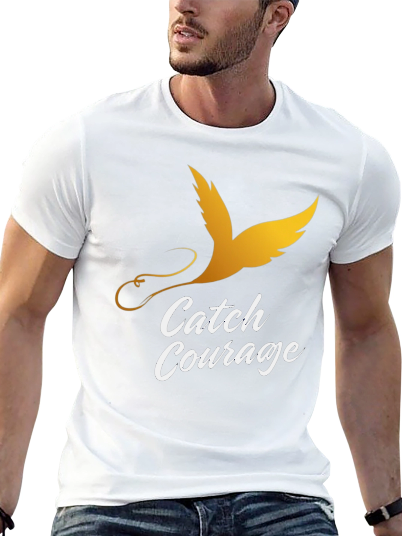 Catch Courage Graphic Tee - Gold Bird