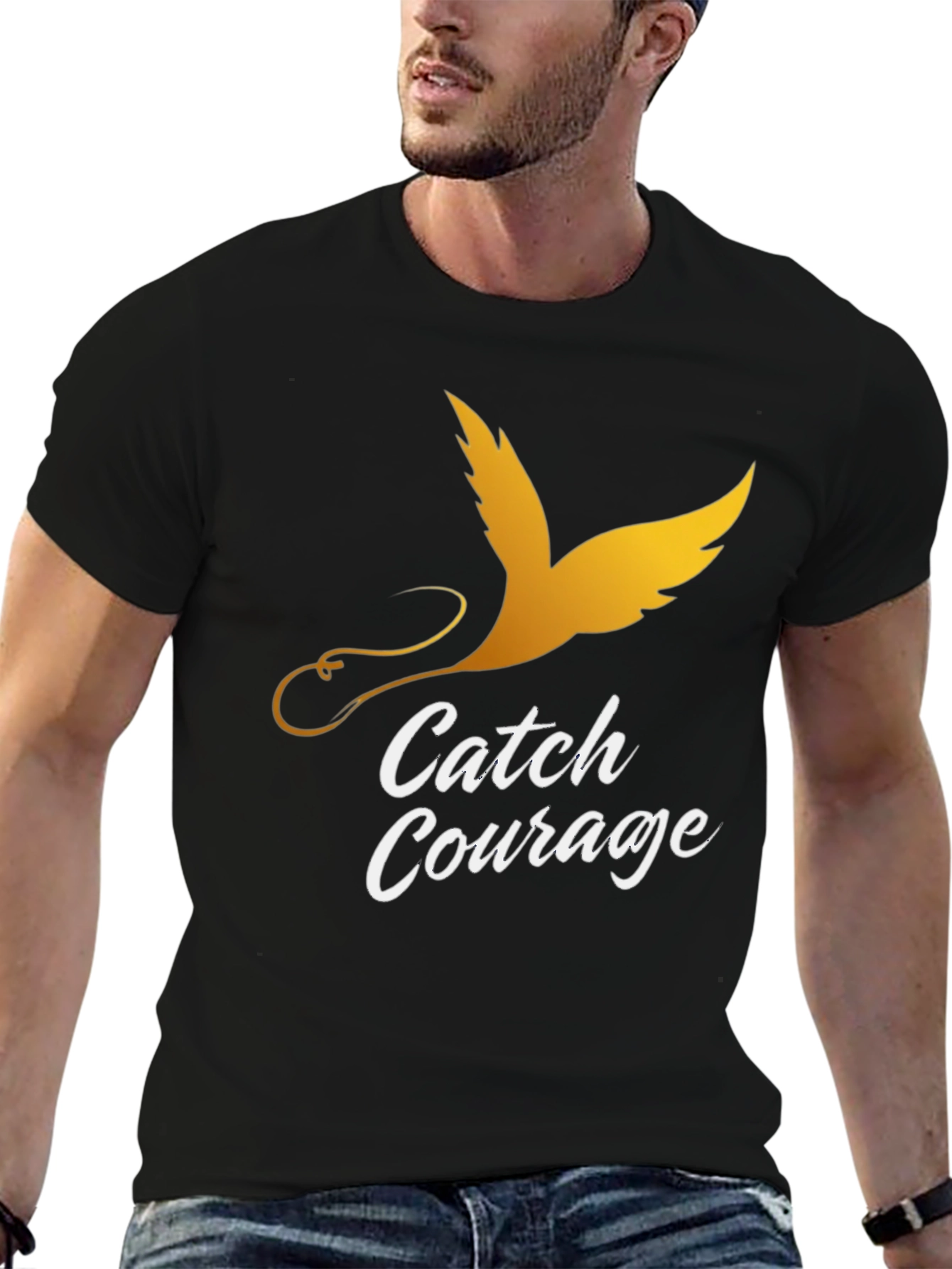 Catch Courage Graphic Tee - Gold Bird