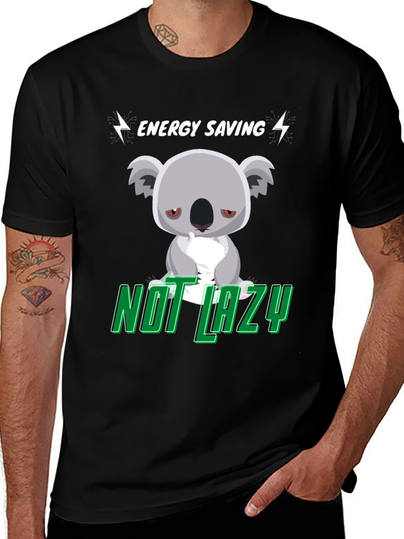Energy Saving Koala T-Shirt - Not Lazy