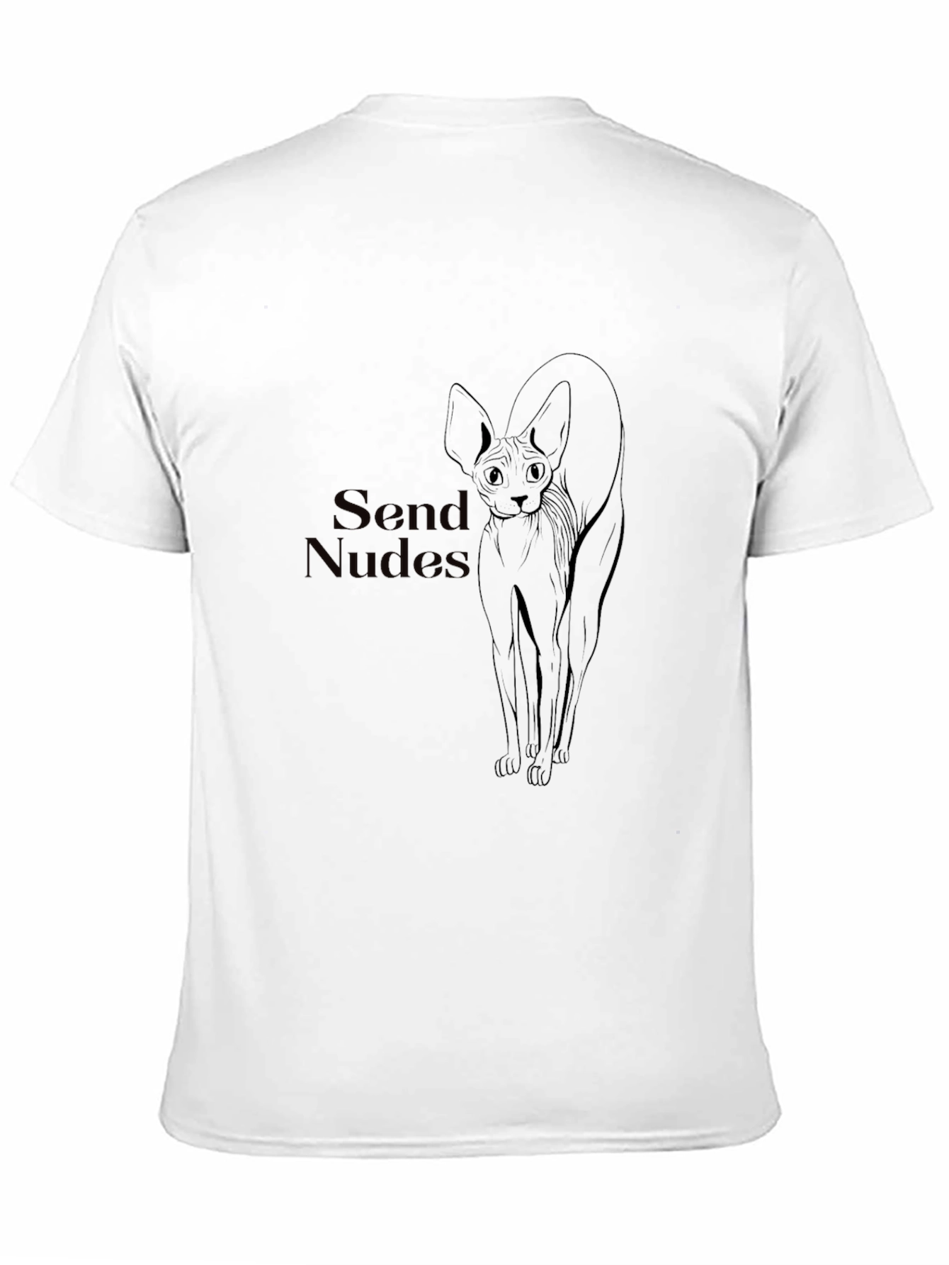 Send Nudes Cat T-Shirt - Black