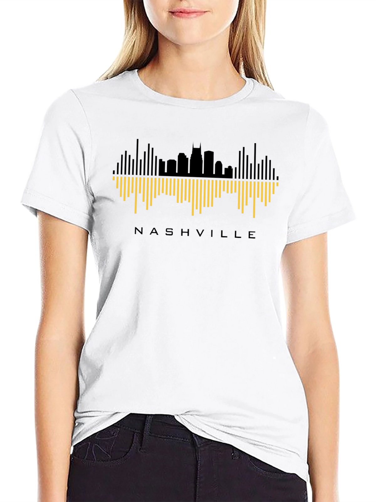 Nashville Skyline Graphic Tee - Black