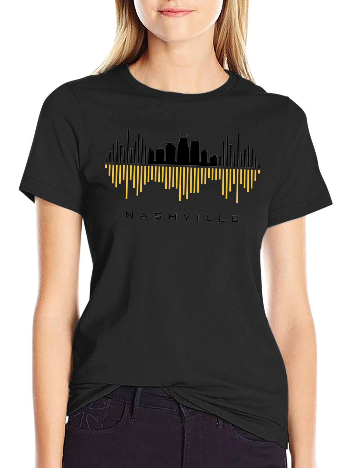 Nashville Skyline Graphic Tee - Black